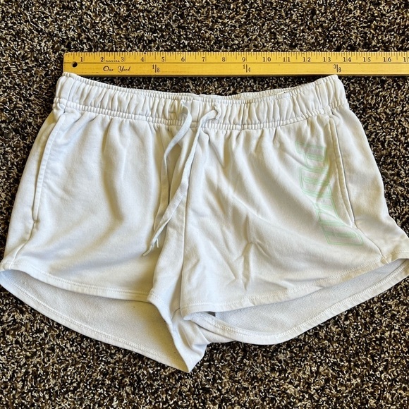 Puma Pants - Puma White Athletic Shorts with Elastic Waistband